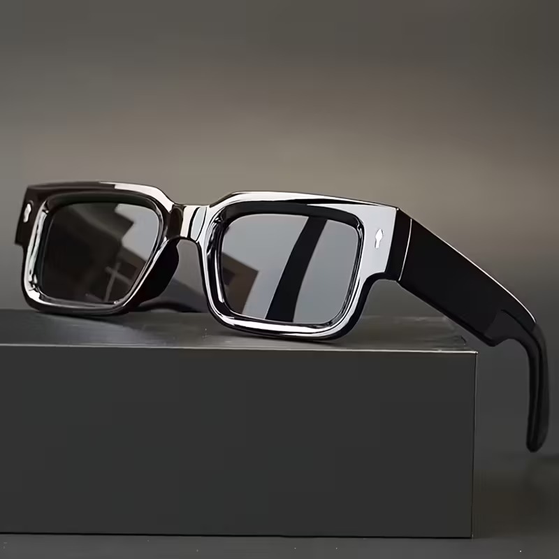 Men's Square Casual Fashion Glasses, Vintage Thick Frame Party Style