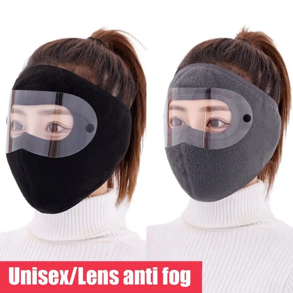 Adjustable Unisex Cycling Face Mask with Detachable Anti-Fog Goggles and Windproof Hood for Outdoor Sports