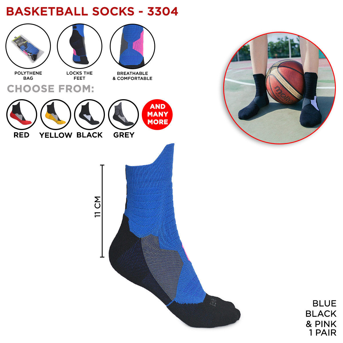 Elite Basketball Socks Collection For Sports Player Imported Men & Women Basket Ball Sock Pair Breathable Cushion Crew Socks Anti Slip Cotton Solid Casual, Basket Balls Players, Athletic Running & Mens Cycling Socks
