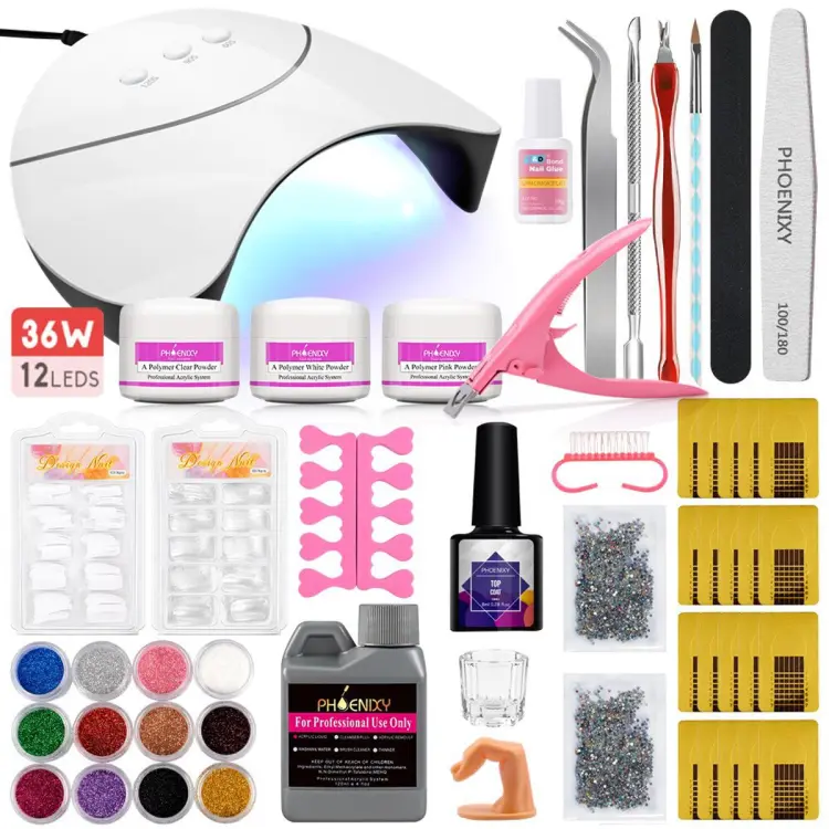 Buy Acrylic Nail Kit for Beginners, Professional Nail Acrylic Powder Set  with Acrylic Nail Brush Set, Large Capacity 10 Color Acrylic Powder Set Nail  Extension Form Online at Low Prices in India -