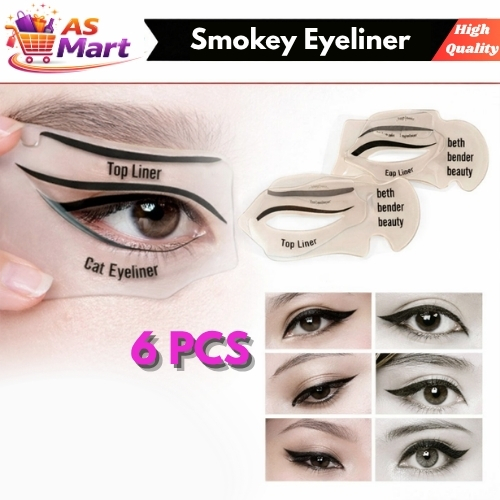 2/3/5/6 Pcs Eyeliner Stencils Winged Eyeliner Stencil Models Template Shaping Tools Eyebrows Template Card Eye Shadow Makeup Tool