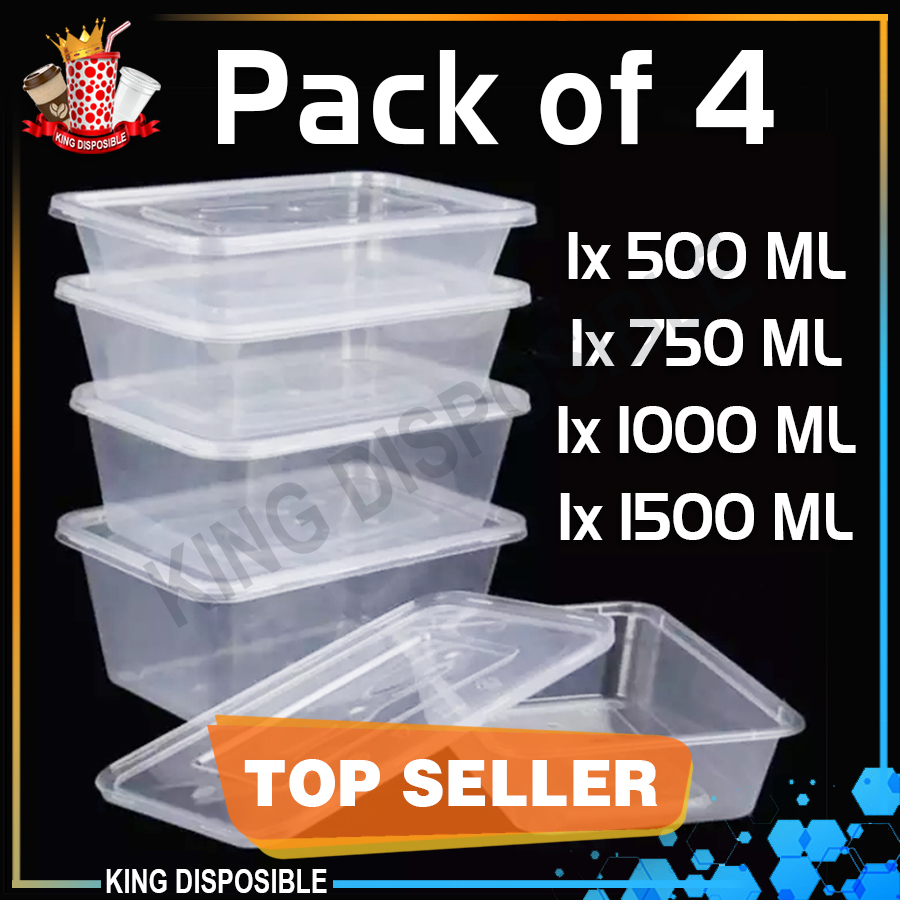 Microwave Disposable Food Storage Boxes, Transparent Box, Clear
