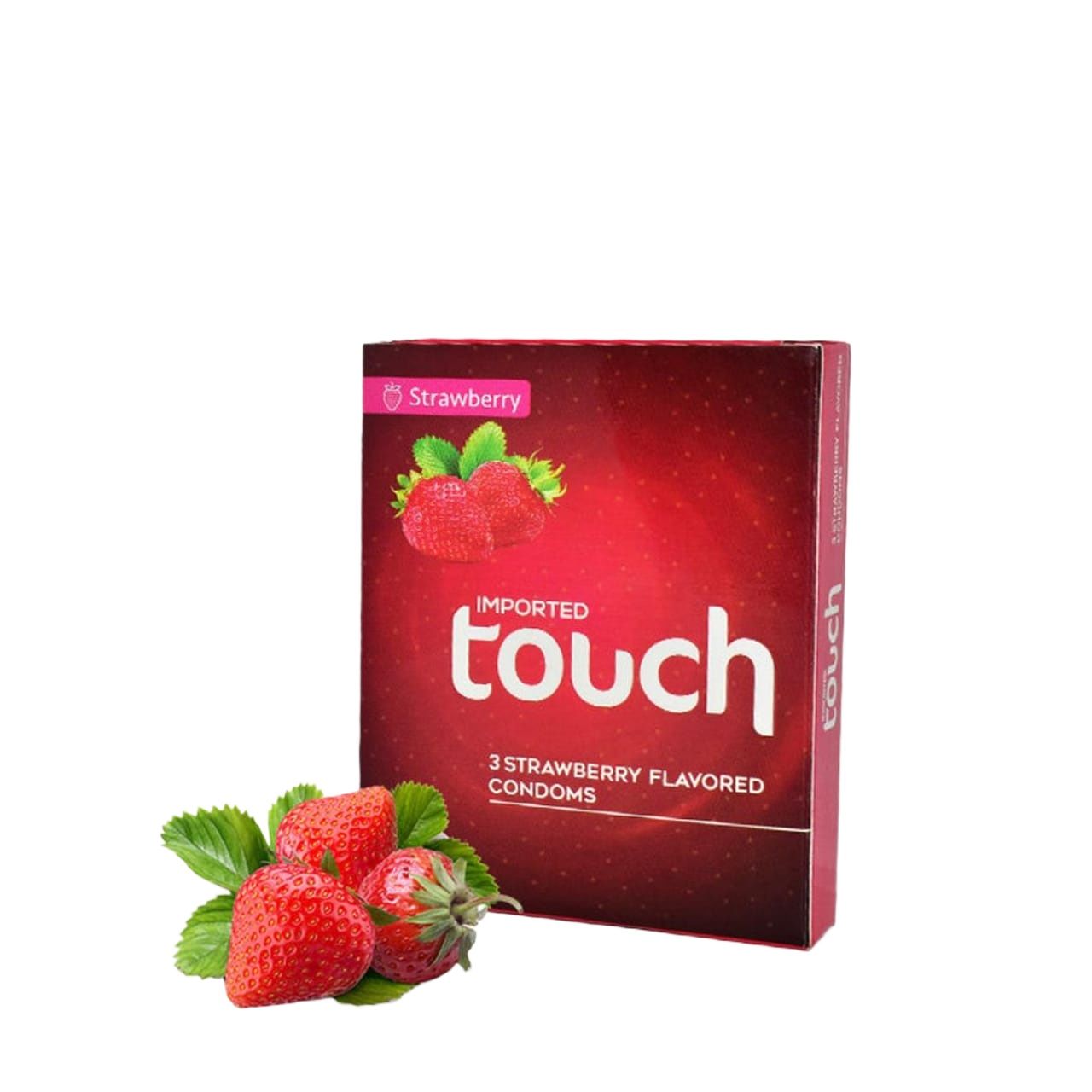 Touch Strawberry Flavored Condoms - Pack of 3