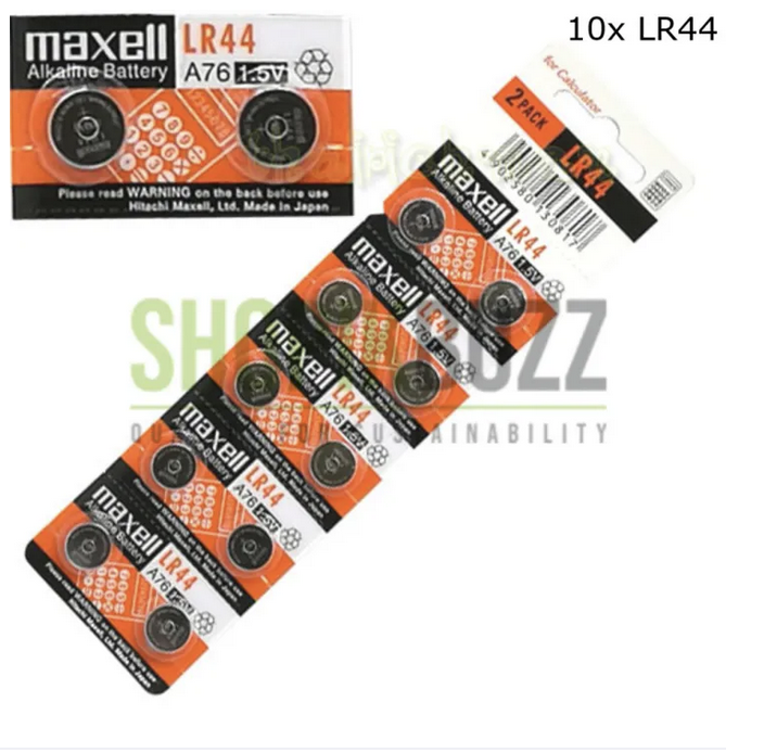 Pack of 10 LR44 AG13 1.5V Alkaline Button Cell Batteries | Compatible with SR44, LR1154, A76, 357 & 303 | Long Lasting Coin Cell Battery for Watches, Calculators, Cameras & Small Electronics