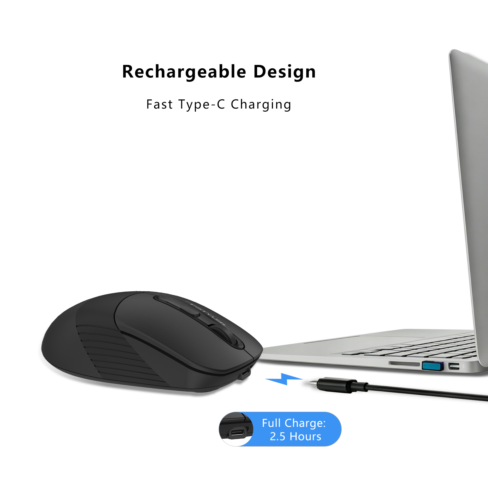 A4Tech FB10CS - 2.4G - Black - Great for Work and Study - Ergonomic Comfortable Design