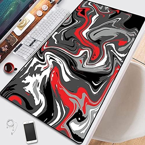 Liquid Gaming Mouse Pad XXL 800x300mm (80x30 cm) Extended Large Mouse Mat with Abstract Liquid Design, Non-Slip Rubber Base, Smooth Surface Desk Mat for PC, Laptop & Keyboard (Liquid4) - 3mm