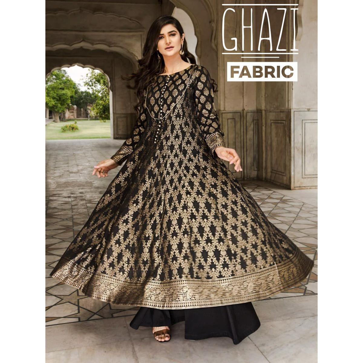 Ghazi fabric Stitched Linen Long Flare 