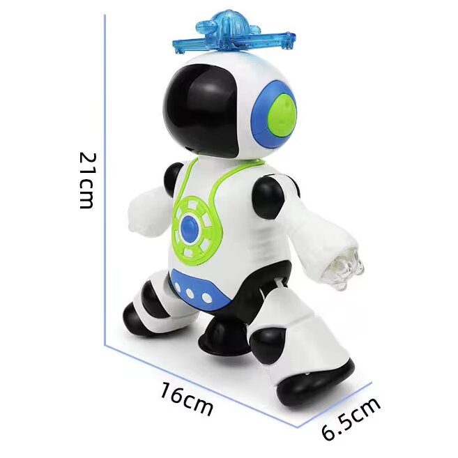 Decos Electronic Dancing Space Robot Toy for Kids, Flashing Lights, 360° Rotation, Smart Dancing Astronaut with Music, Spinning, and Lighting Patterns.