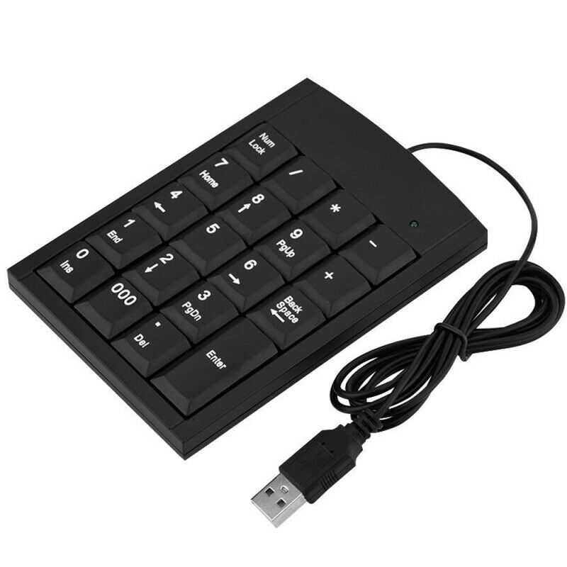 Number 19 Keys Numeric Keypad  Keyboard Accounting USB Cable For Laptop PC Computer
