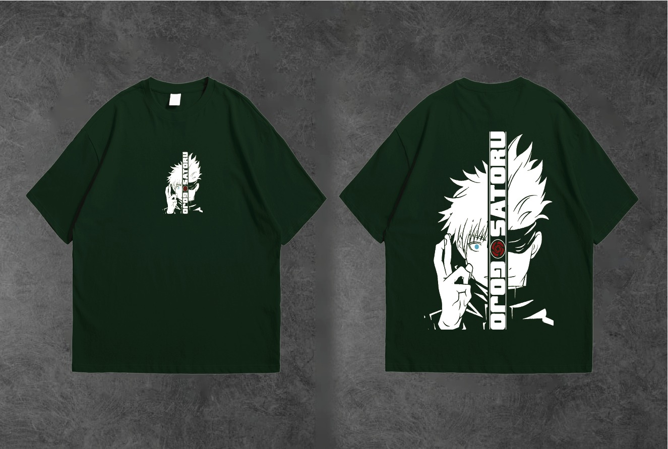 Gojo Satoru Printed Premium Anime Summer Cotton Half Sleeves O Neck T-Shirt For Men & Women