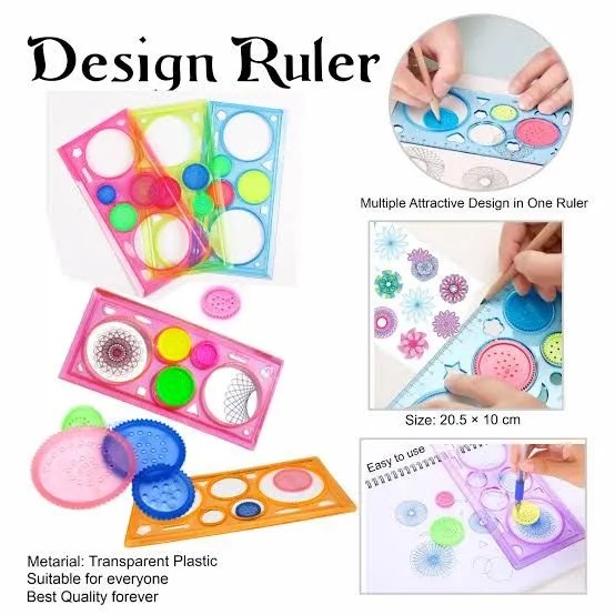 Geometric Ruler Stencil Design Ruler Set Spiral Art Classic Toy