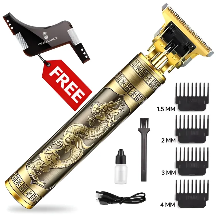 TRIMUX PROFESSIONAL T9 DRAGON STYLE TRIMMER FOR MEN, Usb Rechargeable Outline Edger Beard Trimmer, GROOMING KIT FOR MEN