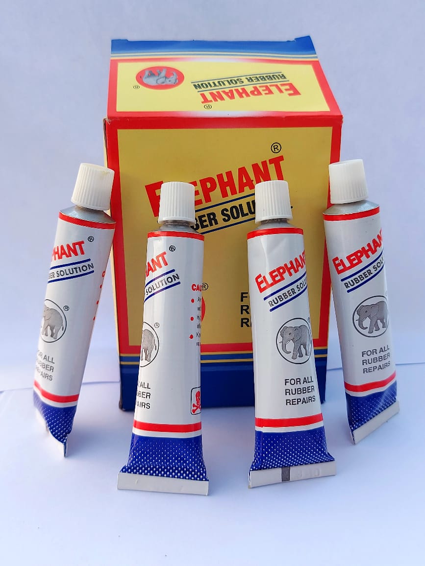 Rubber Glue 12 piece tube Solution Elephent For Tire Puncher and Many highly effective adhesive  More All kind of Rubber patches Usefull For bike time and cycle tire tubes