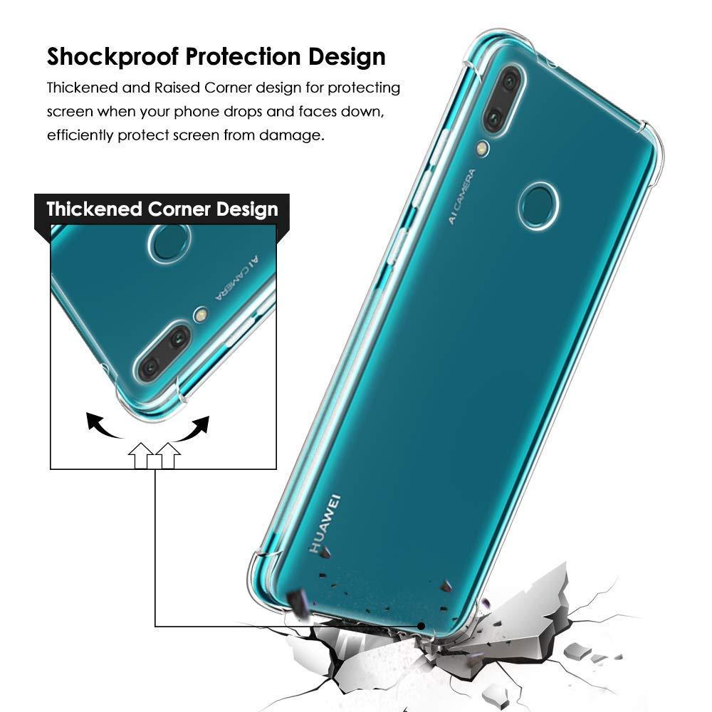 TIYA Case Clear for Huawei Y9 2019 Enioy 9 Plus TPU Four Corners Cover Transparent Soft in Dubai - UAE | Cases