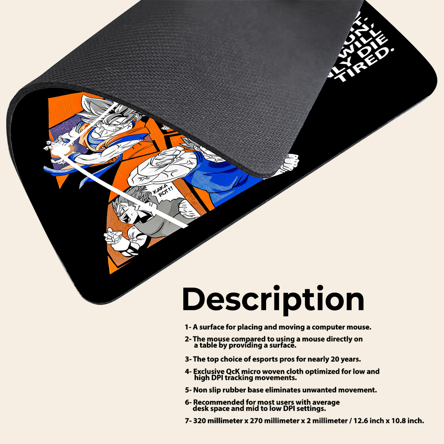 Gaming Mouse Pad Premium  8" x 6.5  Thick Non-Slip Rubber Base, Smooth Cloth Surface for Precision Control - Tozistore