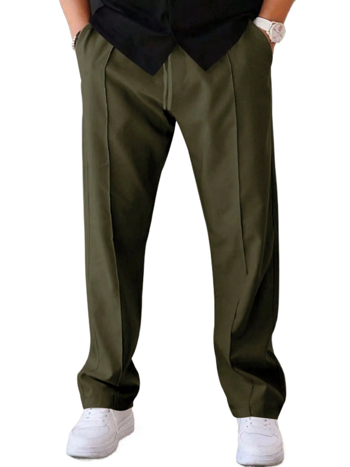 High-Quality Men Cargo Pants Full Length Regular Fit Wide Leg Casual Style
