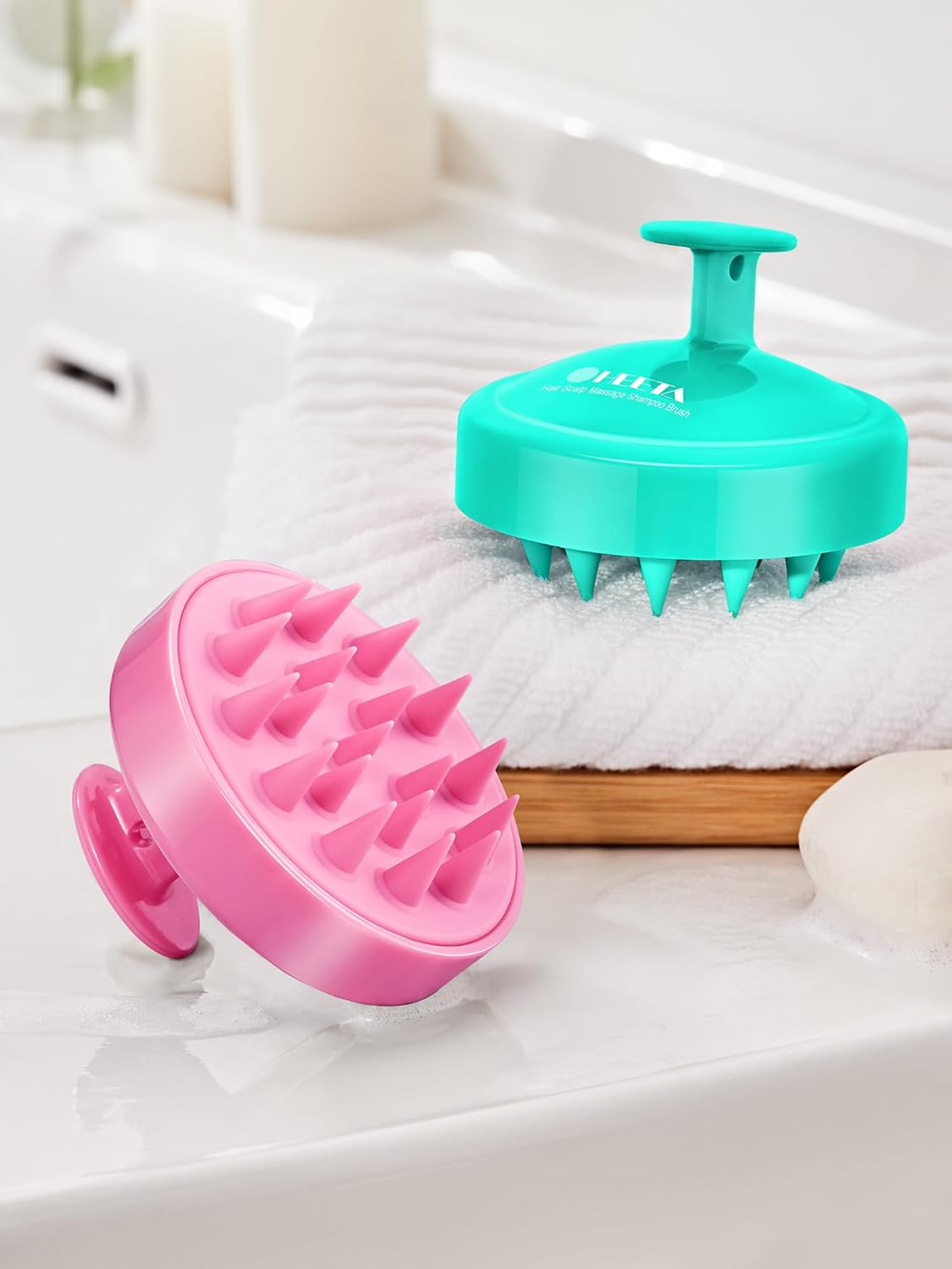Silicone Hair Care Set: Scalp Massager & Root Comb with Oil Applicator Bottle 2 Pcs Set - Perfect for Salon & Home Use, Ideal for All Hair Types (Random  Colours)