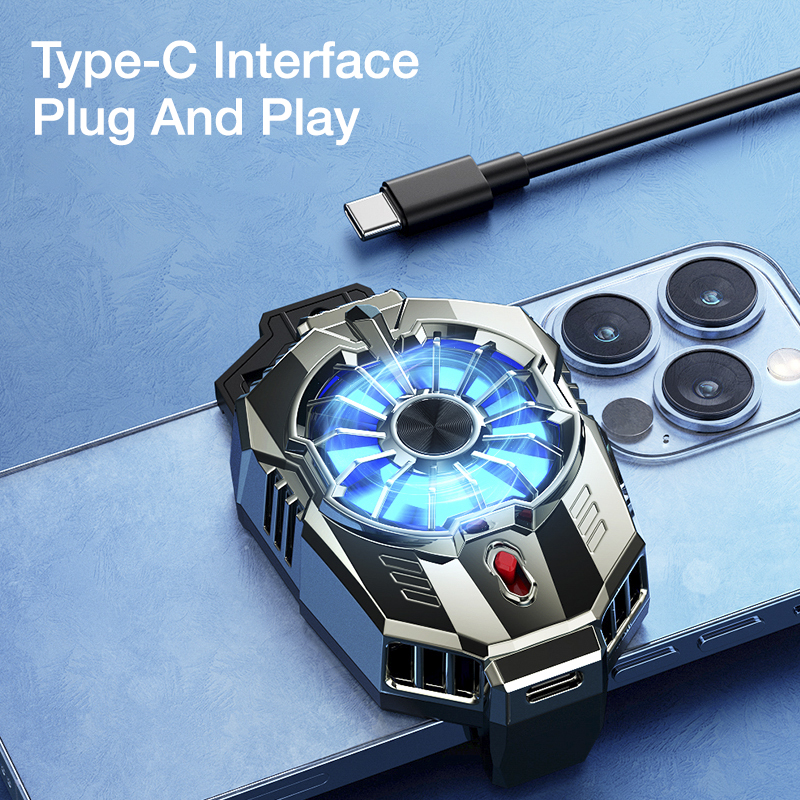 X20 Universal Mobile Cooling Fan Game Plugin Silent Radiator Phone Cooler System RGB Lights Dual Gears Two Speed Modes | Adjustable Portable Heat Sink Gamepad Trigger Holder Semiconductor USB Phone Radiator | For Gaming PUBG FREEFIRE