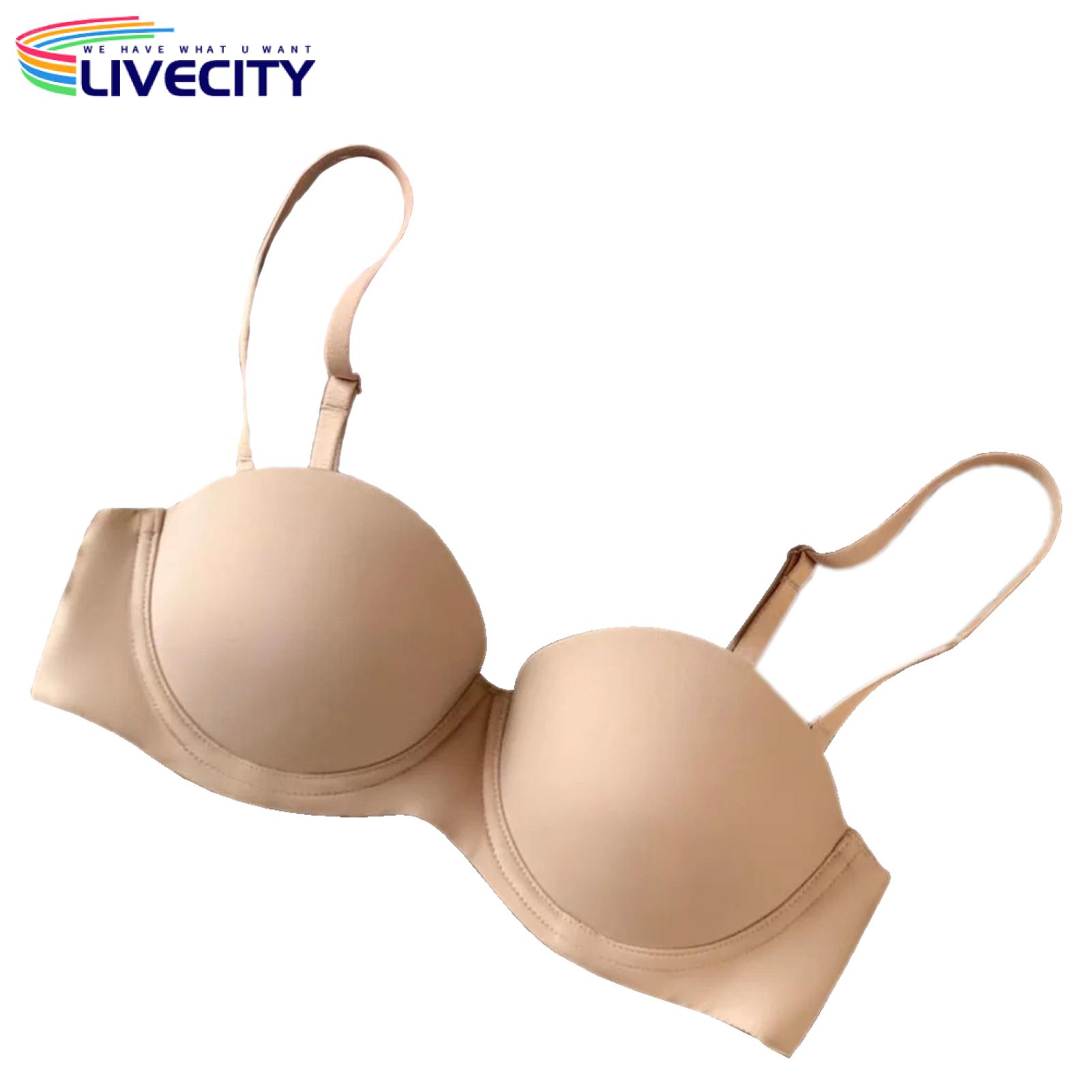 Half 1/2 Cup Small Chest Push Up Bra Double Size Smooth Seamless