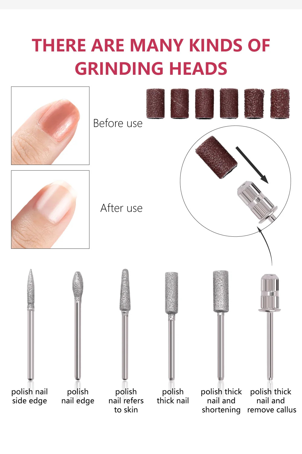 TYMO Strong Electric Nail Sander Nail Drill Machine Grinding Equipment Milling Cutter For Manicure Pedicure Polishing Tools