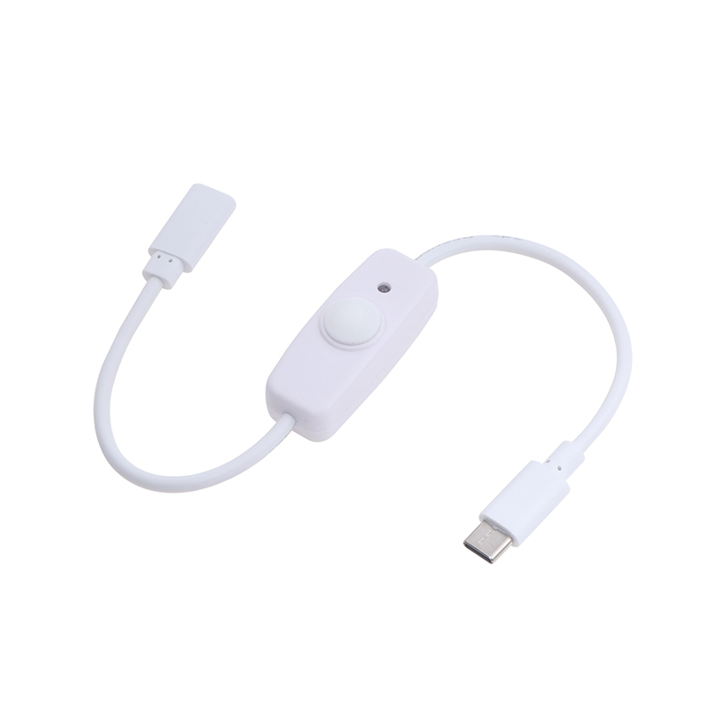 USB Type C With ON/OFF Switch Power Button 30CM Charging Extension