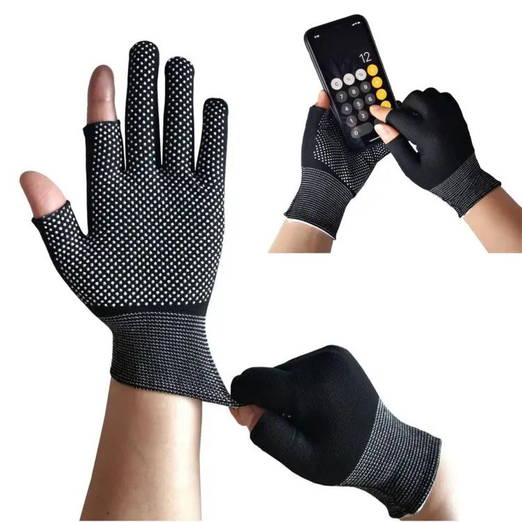 ENCOUNT Men/Women Stretch Sunscreen Sports Driving Biking Mittens Sun  Protection Anti-Slip Fishing Gloves Two Half Fingers