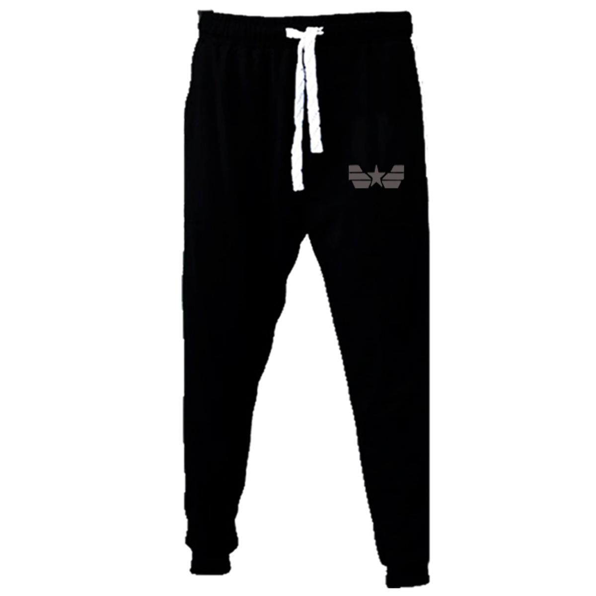 Star logo Printed Black Trouser Double Pocket Pants Casual Gym Wear Top Quality For Men