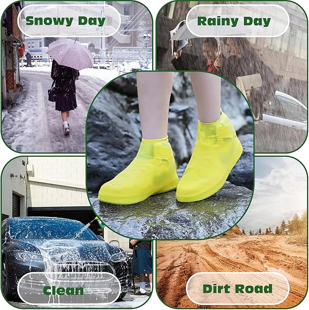 Silicone Waterproof Non-Slip Reusable Rain Shoe Covers – Durable & Protective