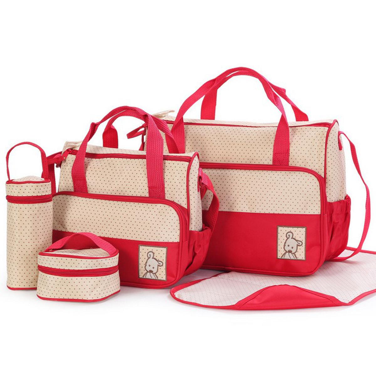 Diaper Baby Bag with changing Mat 5 pcs