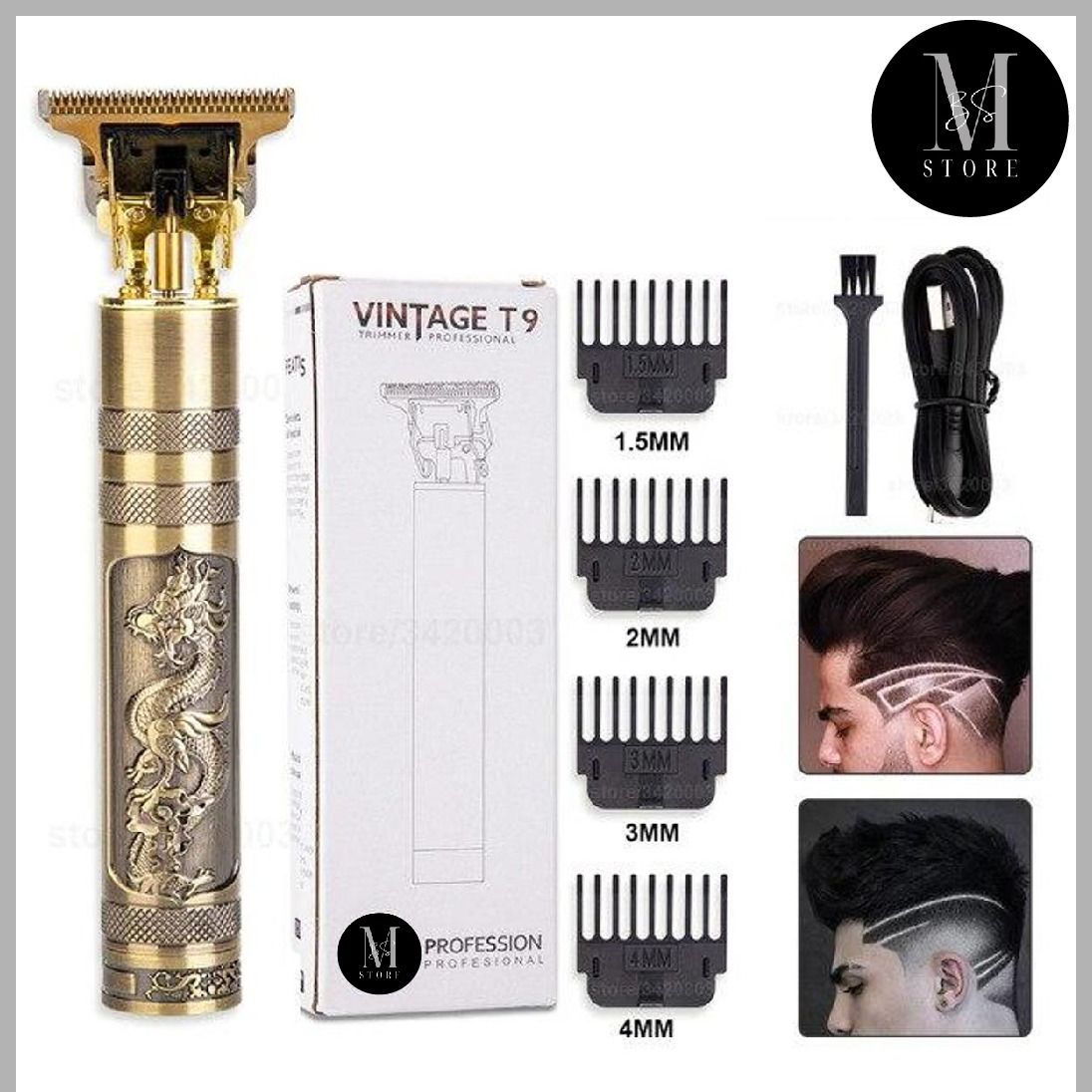 Original Vintage T9 Rechargeable Hair Trimmer Shaving Machine Professional Hair Clipper Shaver Electric Hair Removal Cutting Machine for men Beard Trimmer