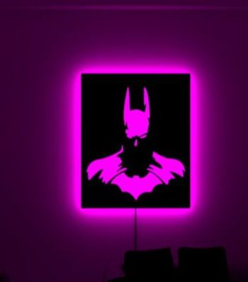 Modern LED Batman Silhouette Wall Light - Multi-Color Decorative Light for Gaming Rooms and Kids' Bedrooms
