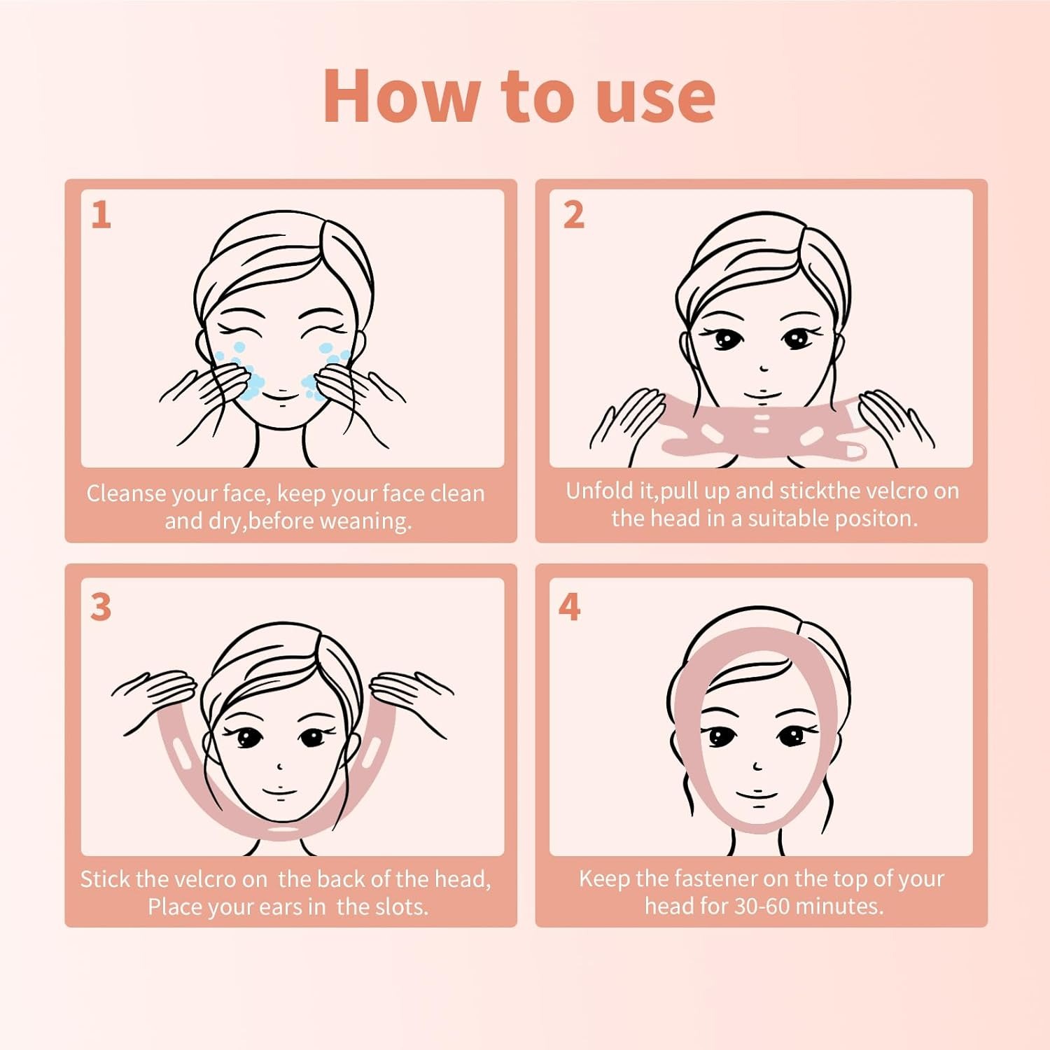 Reduce Double Chin Lift Up with Face Slimming Belt Face Strap Belt Elasticity Beauty Lift Oval Anti-Wrinkle Reusable Face Slimming Strap V Face