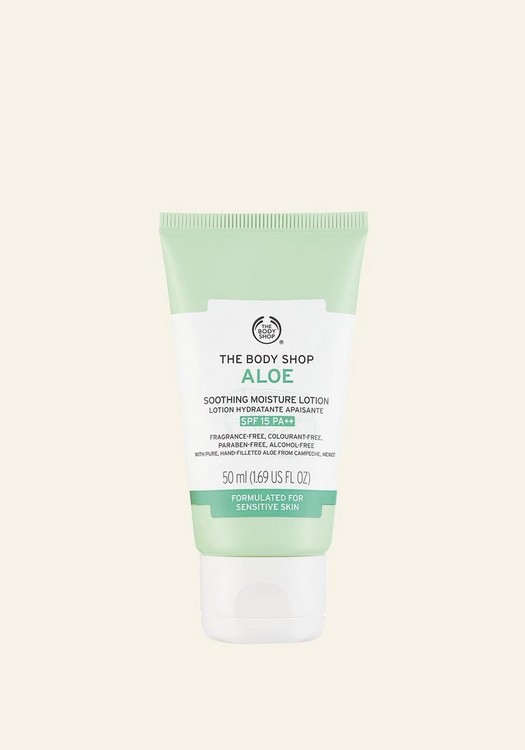 The Body Shop Aloe Soothing Moisture Lotion SPF15 (50ML) | Daraz.pk