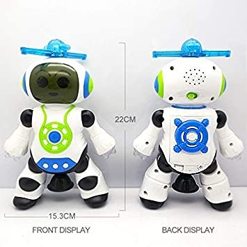 Fun Blast Dancing Robot With Music, Robot For Kids With 3D Flashing Lights, 360 Degree Rotation Toy Robot For Kids - Plastic