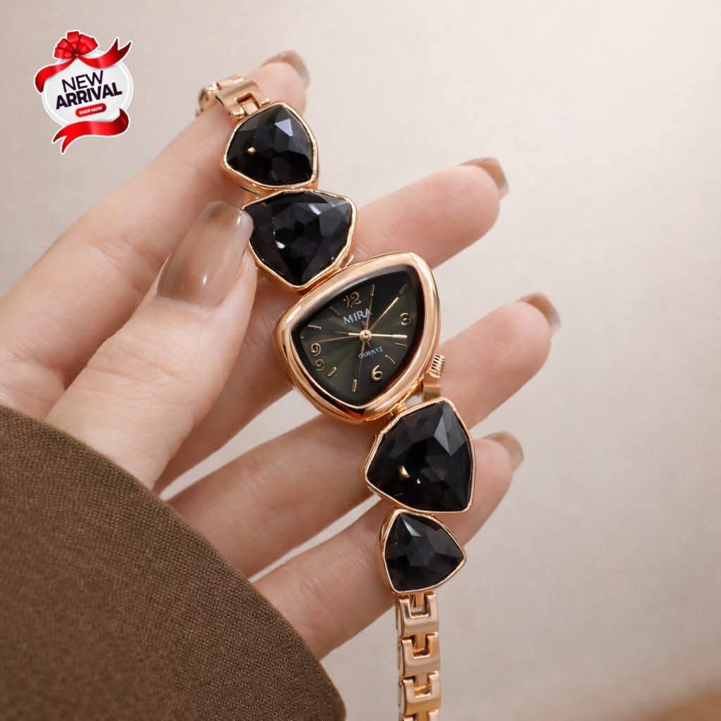 Premium Luxury Crystal Gemstone Ladies Watch | Elegant Fashion Bracelet Quartz Watch for Women
