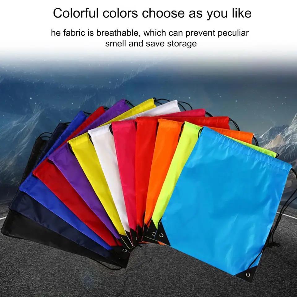 Drawstring Backpack Nylon Foldable Sports Gym Drawstring Tote Bag pack Sack For Men Women