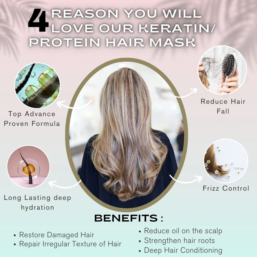 Silver Sea Keratin Hair Mask With Free 2 in 1 Hair Comb | Keratin Protein Hair Mask for Silky Smooth Hairs | Protien Hair Treatment  for Strengthening & Deep Conditioning of Dry and Damaged frizzy Hairs - for All Hair Types