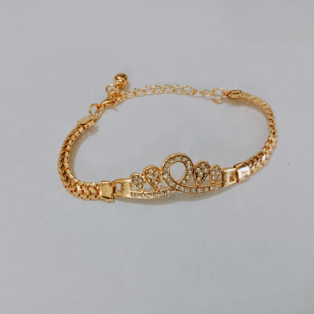 Premium Gold Alloy Zircon Bracelet For Girls, Women, men