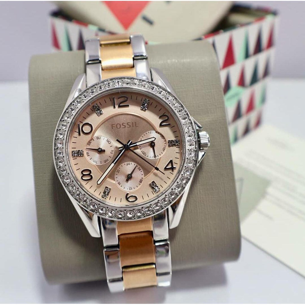 Fossil Riley Multifunction Two-Tone Stainless Steel Watch- ES4145: Buy  Online at Best Prices in Pakistan | Daraz.pk