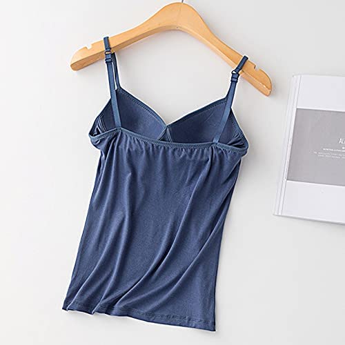 Summer Padded Bra Tank Top Women Modal Spaghetti Solid Cami Tops Vest Female  Camisole with Built In Bra Fitness Yoga Clothing - AliExpress