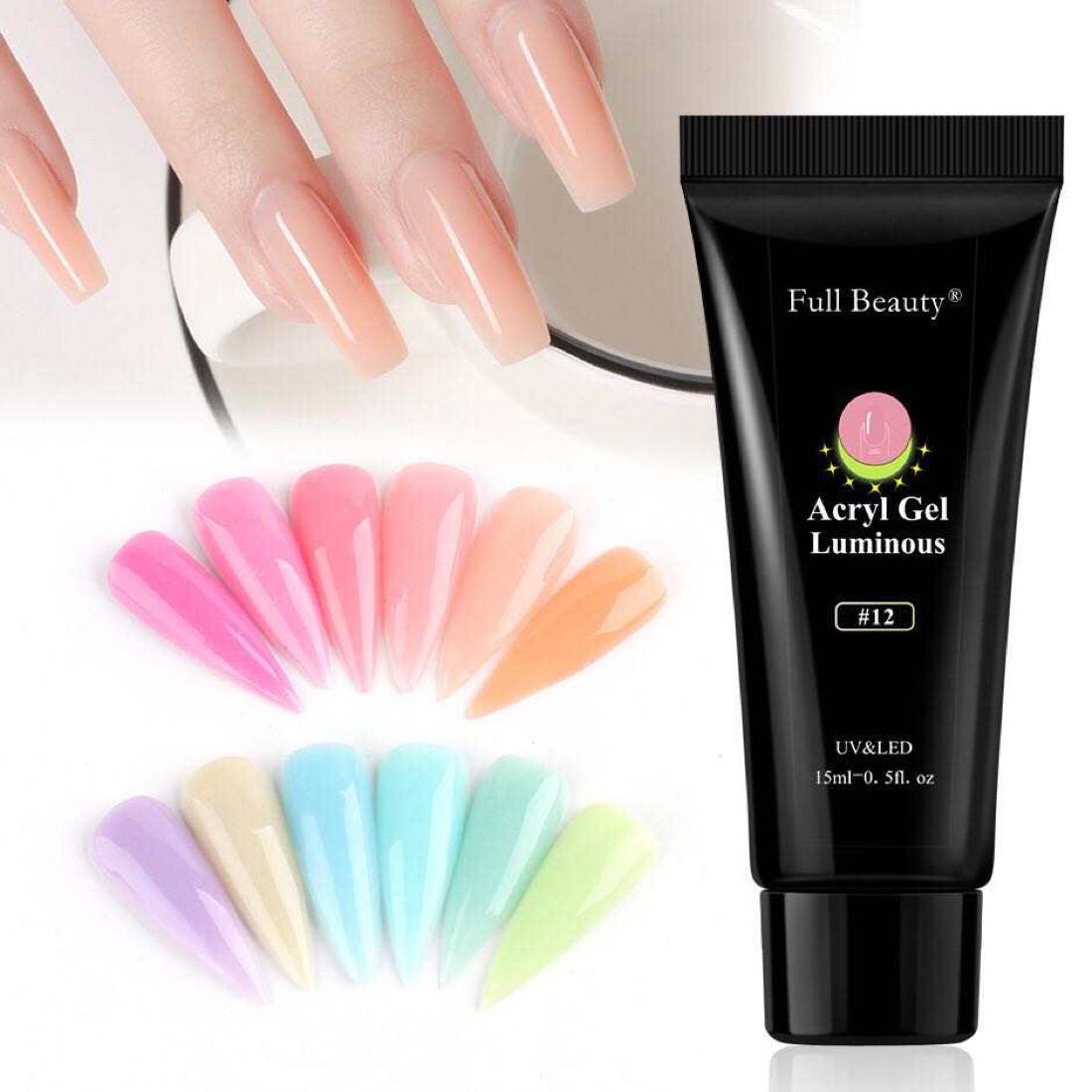 UTC Poly gel 15ml, Glitter Poly gel, Glitter Nail Extension, Long Lasting Nail Art Gel