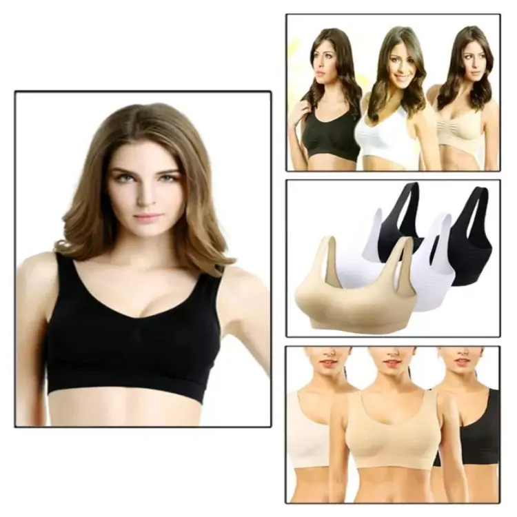 Women's Air Bra Stretchable Non Paded For Ladies Non vires Clips Hock Nylon  Free Size