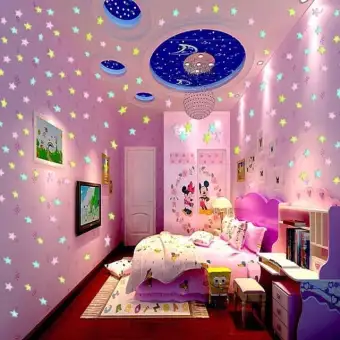 Glow In The Dark Stars For Ceiling Or Wall Stickers Glowing Wall Decals Stickers Room Decor Kit Galaxy Glow Star Set And Solar System Decal For