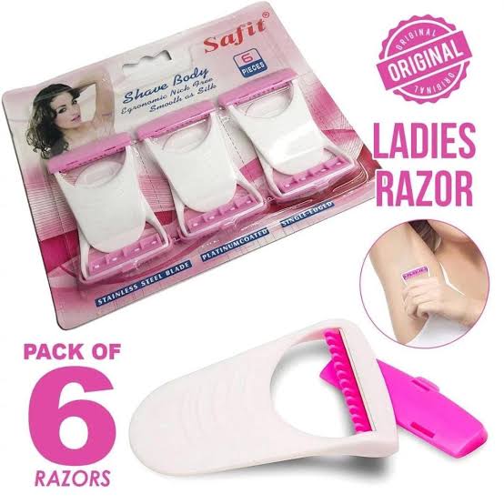 Pack of 6 Ladies Safety Razor Women Shave Body Razor Disposable Razor Girls Best Hair Remover Painless Cuttles Hair Remover Soft Blades Body Hair Remover For Women. Safit's hair trimmer blades
