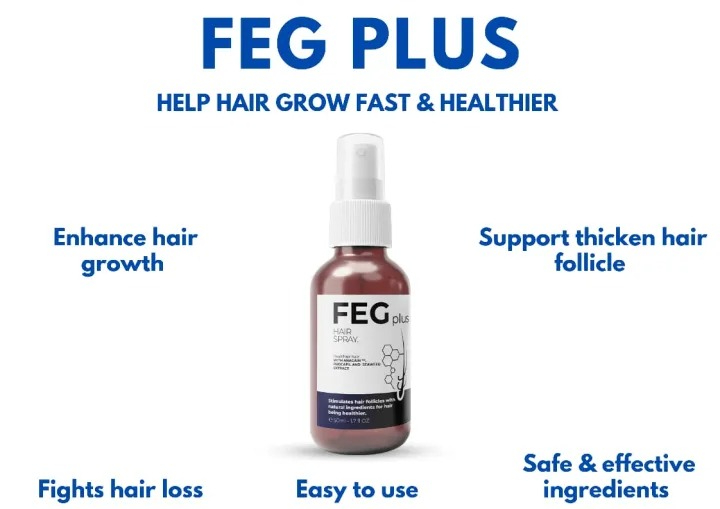FEG PLUS Hair Growth SERUM and SPRAY 50ml, Hair & Beard Growth Serum for Hair Loss Control & Hair Growth for Men & Women