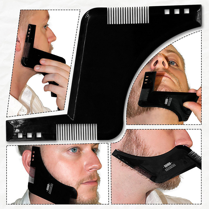 Beard Shaper Double Side Beard Shaping Beard Shaper PLUS Comb For Line Up and Men Bread Comb for Hair Beard Trimmer Template Stencil Men Beard Salon Styling Tools