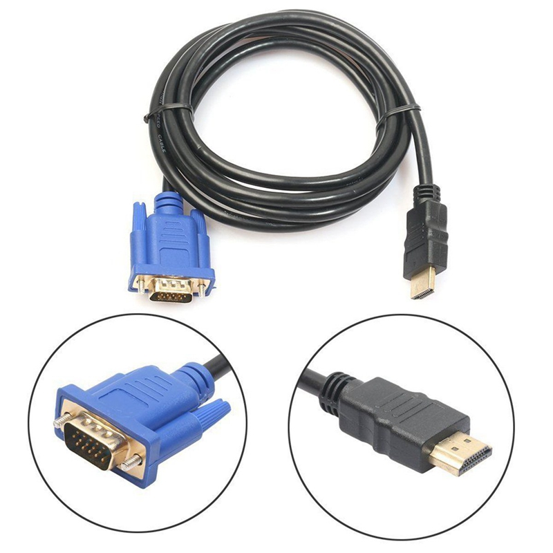 HDMI TO VGA 1.8M CABLE With Chip -  HDMI to VGA, Benfei Gold-Plated HDMI to VGA 1.8M Cable (Male to Male) for Computer, Desktop, Laptop, PC, Monitor, Projector, HDTV, Chromebook, Raspberry Pi, Roku, Xbox and More - Black | HDMI to VGA | HDMI TO VGA Cable