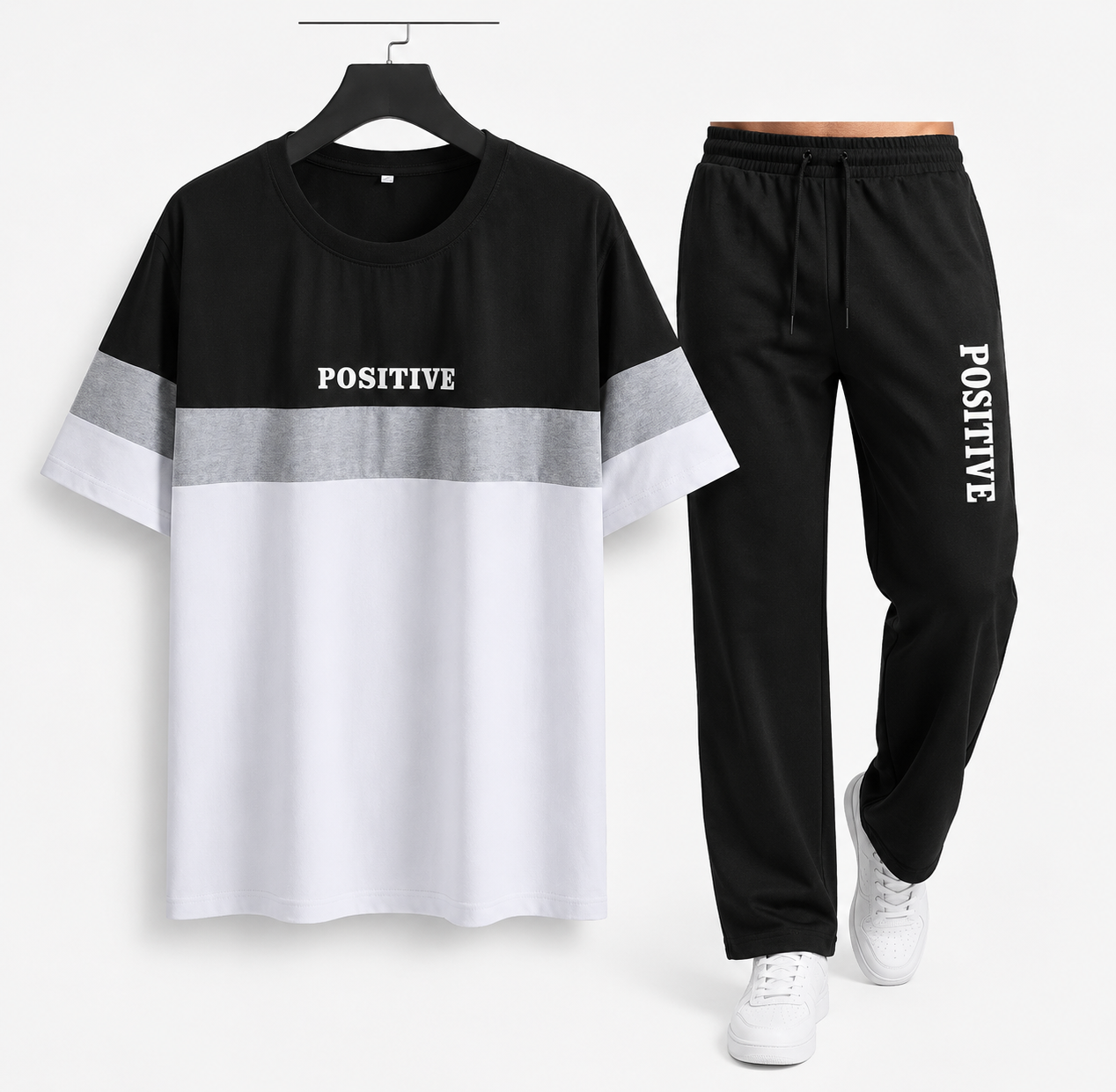 Positive_Summer Men Tracksuit Trouser and Shirt Track suit Full Sleeve Tracksuit