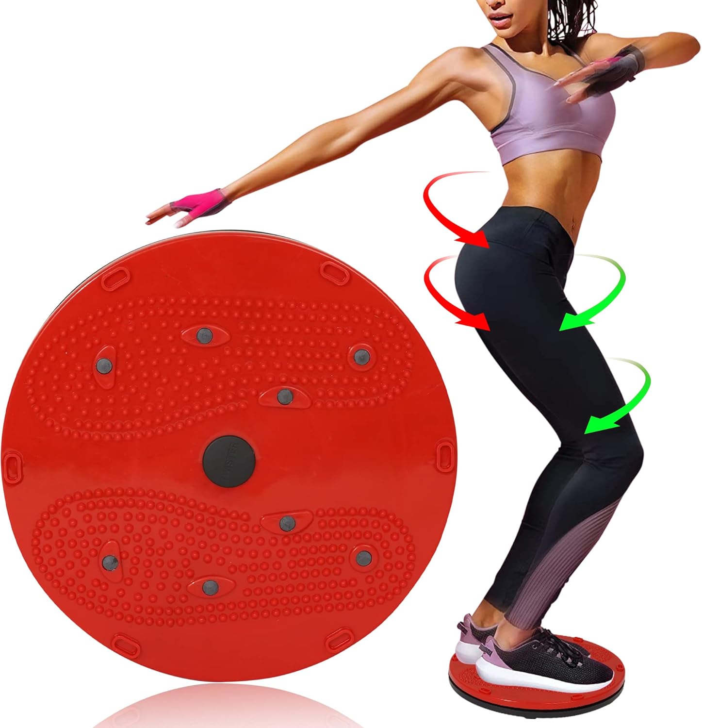 Tummy Twister Disc Waist Twisting Exercise Board for Belly Fat Slimming Waist Trimmer Home Workout Equipment Foot Massage Twist Disk for Men Women Abs Core Fitness Cardio Weight Loss Gym Accessory Anti Slip
