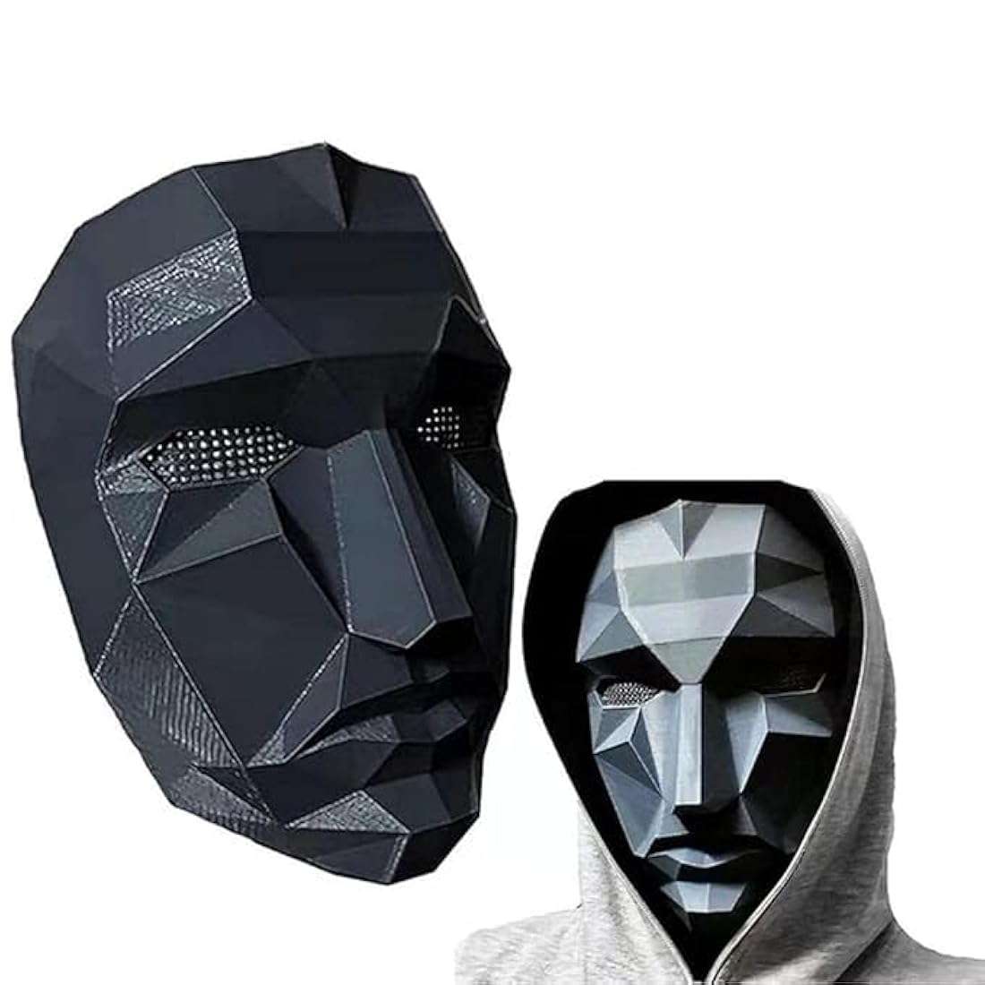 The Squid Game Cosplay MaskSquid TV Show Halloween Costume Mask Square Triangle Circle Front Man (Front Man)Halloween Game Mask, Carnival Mask, Game Mask, Black Mask, Halloween Cosplay, Gadget, Man Mask, Circle, Triangle and Square, One Size